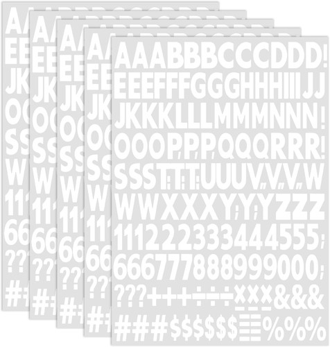 Iron letters white 5 - on,